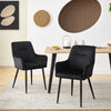 2PCs Dining Chairs Velvet Metal Legs Leisure Reception Chair Restaurant Black