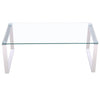 Modern Coffee Table Side Rectangle Table Tempered Clear Glass Table Metal Frame