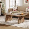 Rectangle Coffee Table, 47-Inch Farmhouse Wooden Center Table for Living Room