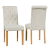 Parson Accent Diner Chairs Dining Room Chairs Set of 2 w/Padded Seat-Beige