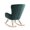 Velvet Fabric Rocking Chair Upholstered High-Back Accent Armchair Lounge Sofa