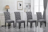 1/2/4/6 Dining Chairs Armchair High Back Linen/Velvet Upholstered Wood Legs Home