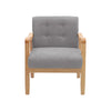 Scandi Fabric Armchair Upholstered Solid Wood Frame Single Sofa Accent Chair NEW