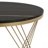Marble Look Nesting Coffee Table with 1 drawer, Black and White