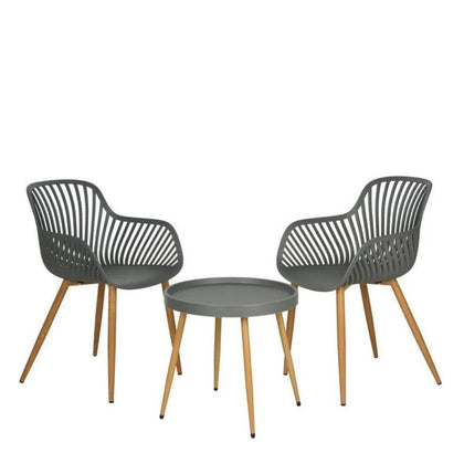 Ambiance Garden Grey Table and 2 Chairs Bistro Patio Set