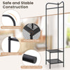 Freestanding Hall Tree Corner Coat Rack with Top Hanger & 2 Mesh Shelves