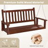 3-Person Wooden Outdoor Porch Swing Heavy Duty Patio Hanging Bench Chair