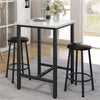 Glossy White Bar Table Square Tall Table Heavy-Duty Steel Frame Industrial Bar
