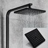Modern Black Bathroom Exposed Shower Mixer Twin Head Large Square Bar Set Valve