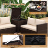 Rattan Sectional Sofa Set 8 PCS Wicker Patio Furniture Set-Brown