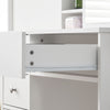 Dressing Table Wood Makeup Desk with Slide Mirror 5 Drawers Stool Bedroom White