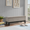 110cm Ottoman Storage Box Linen Fabric Blanket Toy Box Pouffe Bench Footstool