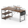 Flamaker Office Desk L Shaped Corner Desk Gaming Desk Home w/ Storage Shelves