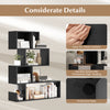 5-Tier S-Shaped Bookshelf Geometric Z-Shelf Bookcase Modern Display Shelf