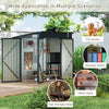 Metal Garden Shed 8x4ft Lockable Tool Store Sloped Roof Galvanized Steel Grey