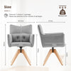1PC 360° Rotatable Velvet Fabric Dining Chair Swivel Wooden Legs Kitchen Chair