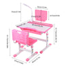 Kids Study Desk Chair Set w/ LED Lamp Ergonomic Children Drawing Writtung Table