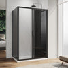 Black Shower Enclosure And Tray Sliding Door Wet Room Cubicle 8mm Nano Glass