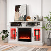TV Stand with Electric Fireplace Media Entertainment Center White