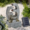 Garden Water Feature Outdoor Solar LED Cascading Flowing Water Fountain w Lights