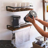 2 Rustic Wall Floating Shelves Bathroom Kitchen Storage Rack w/ Towel Rod