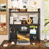 Multipurpose 2-Tier Desk Hutch with Pegboard-Brown