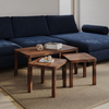 Nesting Tables Wooden Space Saving Coffee Side Table Set of 3 Rustic Brown Large