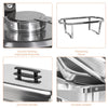 4-Pack 9L Chafer Silver Chafing Dish Buffet Set Stainless Steel Food Warmer Set