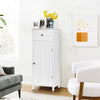 Bathroom Storage Cabinet Floor Standing Wooden Cupboard w/ Single Door & Drawer