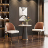 Set of 2 Leather Dining Chairs Kitchen Corner Side Chairs Bicolour Padded Seat