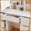 Dressing Table Makeup Vanity Set Desk with LED Mirror 7 Drawers Shelves Bedroom