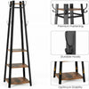 Industrial Coat Rack Stand Bench Hallway Furniture 8 Hooks Shoe Storage Shelves