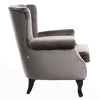 Wing Back Armchair Grey High Wingback Chair Occasional Accent Seat Vintage Sofa