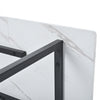 Kitchen Dining Table 140 cm Rectangular Marble Effects MDF Tabletop Metal Legs