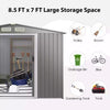 8’ x 6’ Outdoor Storage Shed Galvanized Steel Tool Shed