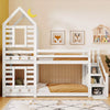 Kids Toddlers Bunk Bed Double Pine Wooden High Sleeper 3FT Single Size Bed Frame