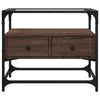 TV Cabinet with Glass Brown Oak 60x35x51 Engineered Wood P5G5