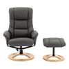 The Mandalay Swivel Recliner Chair & Footstool in Cinder Genuine Leather