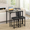 3Pcs Pub Counter-Height Dining Table Set Modern Furniture Set Coffee