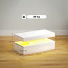 LED Coffee Table with Storage, High Gloss Living Room Table, White