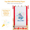 3 in 1 Kids Wooden Easel Chalkboard Whiteboard Paper Roll Drawing Writing