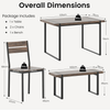 Dining Table Set Rectangular Bench 2 Chairs Industrial Kitchen Space Saving Home