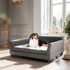 Large Elevated Dog Sofa Bed Microfiber Leather Couch Pet Sleep Joint Support Bed