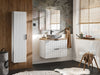 Bathroom Vanity Unit 800mm Ribbed Textured White Modern Wall Hung Floating Adel