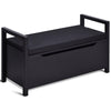Wood Shoe Changing Bench 2 in 1 Entryway Shoe Storage Bench Flip-up Padded Seat
