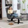 Rocker Swivel Recliner Chair with Footstool, Velvet Upholstered