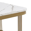 Nesting Coffee Table Side Table with Drawer Marble Exterior Square Set of 2