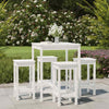 5 Piece Garden Bar Set White Solid Wood Pine K3Y6
