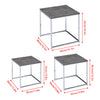 Nest Of 3 Nested Nesting Tables Side End Coffee Table Glass/Wood for Living Room