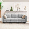 Hello-5ive Modular 3 Seater Fabric Sofa Bed with Storage for Living Room